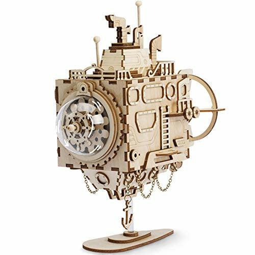 ROKR 3D Wooden Puzzle - Wooden Model Kits to Build - Submarine Steam Punk Musical Robot Kit - Birthday Gifts for Teens & Adults 0
