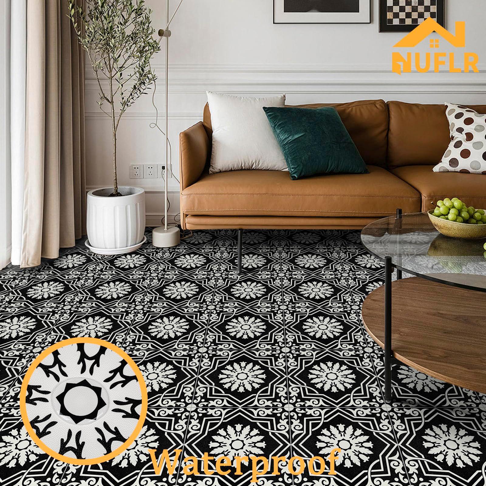 Floor Tiles Self Adhesive Floor Tile, Vinyl Flooring Waterproof, Peel and Stick Floor Tiles for Kitchen Living Room and Bathroom DIY Flooring 30x30cm 10pcs(0.9m2) 2