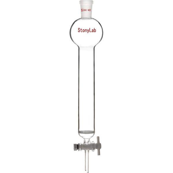StonyLab Borosilicate Glass Chromatography Column with Reservoir and Fritted Disc, 500mL Capacity, 24/40 Outer Joint 1