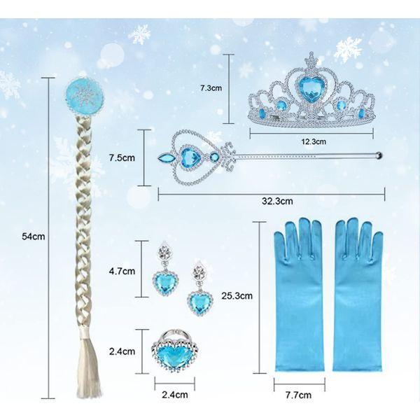 Foierp Elsa Dress for kids Princess Costume with Accessories Set Fancy Dress Up clothes for Girls Frozen Dress for Halloween Cosplay Party 4