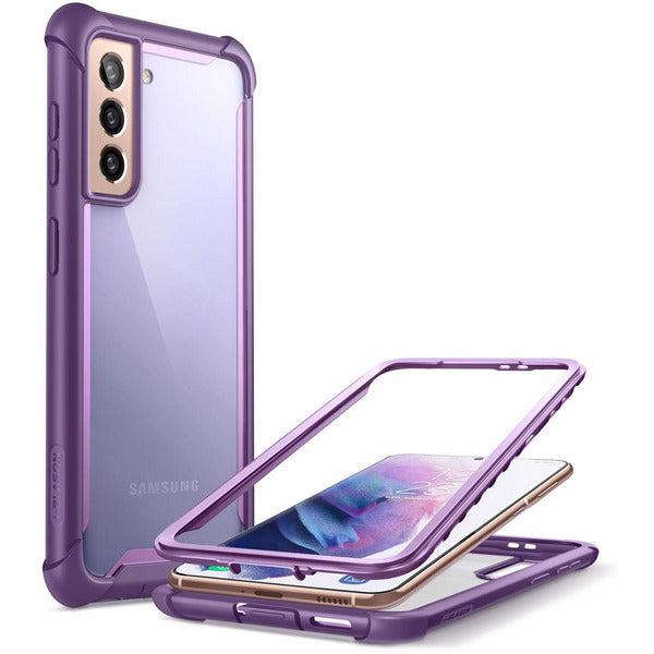 i-Blason Ares Series Case for Samsung Galaxy S21 5g (6.2 Inch), [Ares Series] Rugged Clear Bumper Case without Built-in Screen Protector for Galaxy S21 (2021 Release) (Purple1)