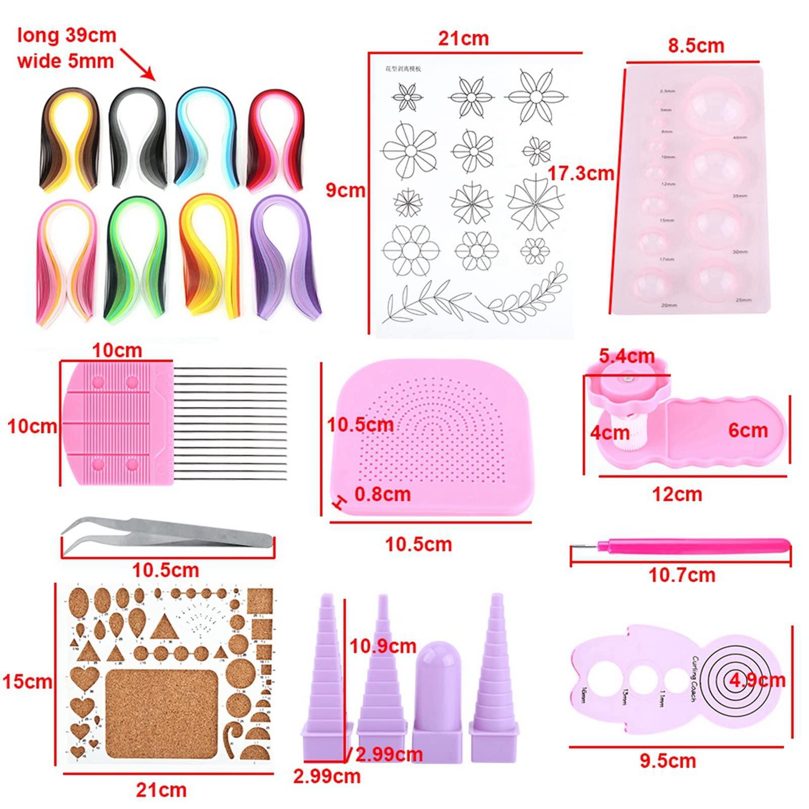 Uadme Paper Quilling Kit Slotted Tools Strips Tweezer, Paper Quilling Craft Great for DIY Learning Class, Home Decoration, Birthday Gift 2