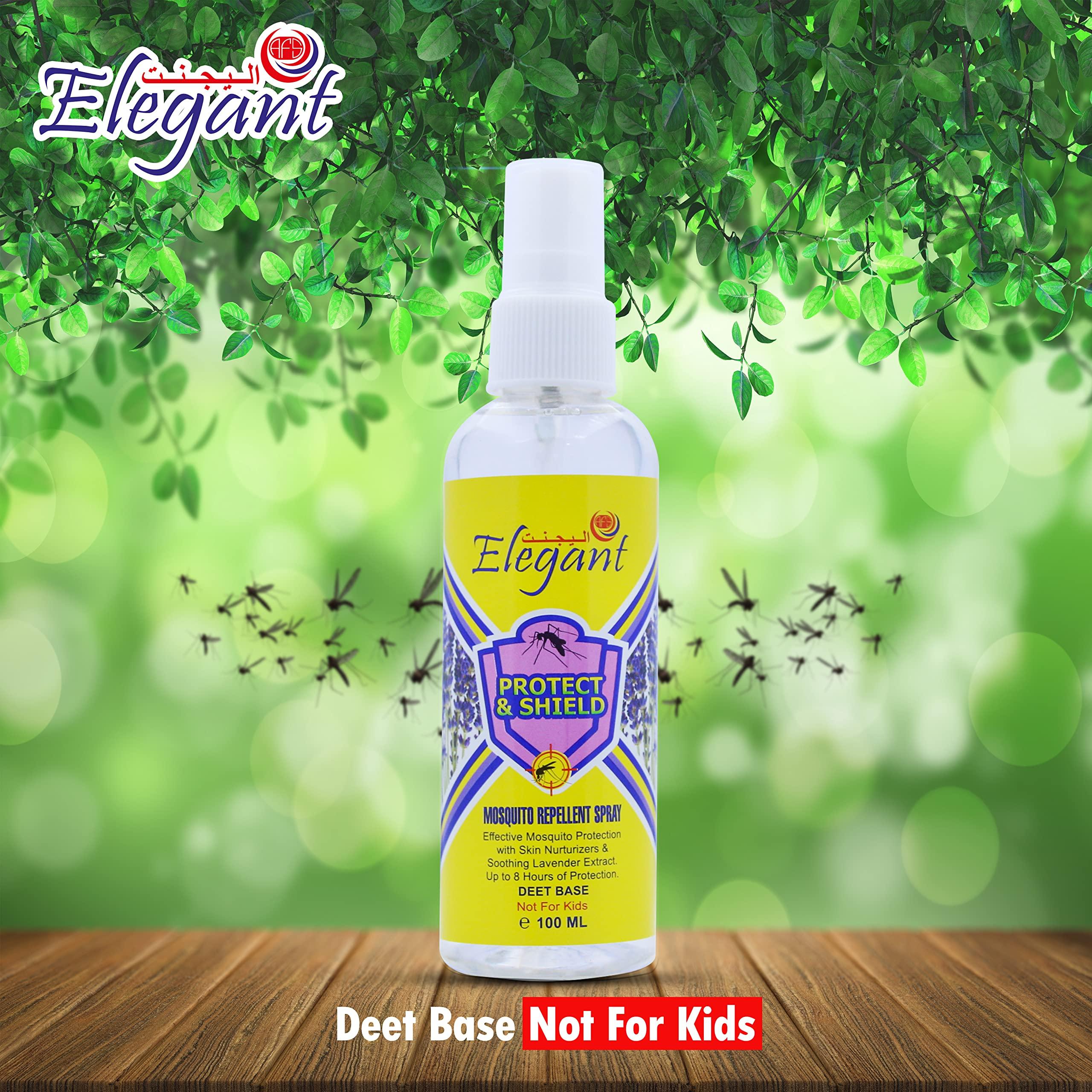 Elegant Mosquito & Tick Repellant Spray - 100ML - Pack of 2 - Lavender Extract - DEET Base - Tick, Insect & Mosquito Repellant | 8H Protection, Protect & Shield Spray | NOT for Kids, Anti-Bug Spray 4