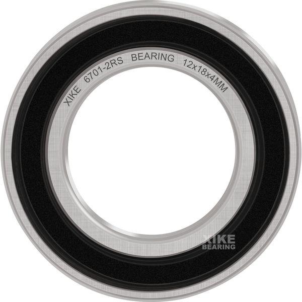 XIKE 2 pcs 6701-2RS Ball Bearings 12x18x4mm, Bearing Steel & Double Rubber Seals, Pre-Lubricated, 6701RS Deep Groove Ball Bearing with Shields 3