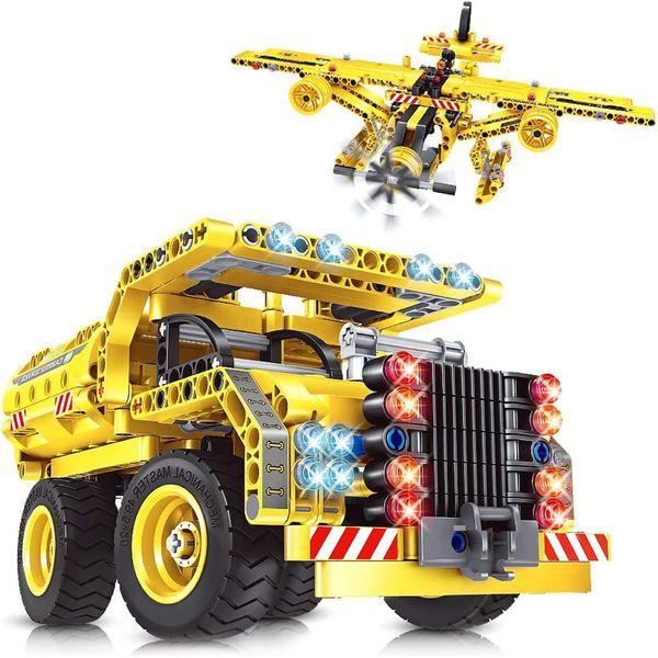 OKKIDY STEM Building Blocks Toy for 6 7 8 9 10 Years Boys & Girls, 2 in 1 Technic Truck Airplane Construction Toy Building Set, 361 PCS Creative Building Blocks Kit Educational Toy Gift for Kids 0