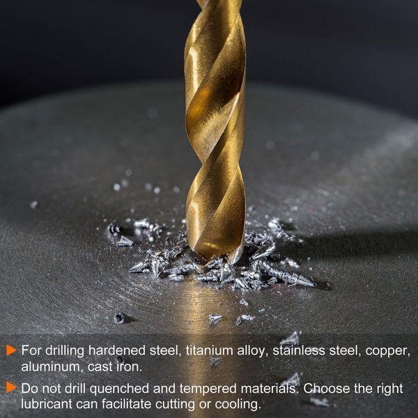 sourcing map 3pcs Twist Drill Bits 1mm Titanium Coated (HSS-E) M42 High Speed Steel 8% Cobalt Straight Shank for Stainless Steel Aluminum Alloy Metal 4