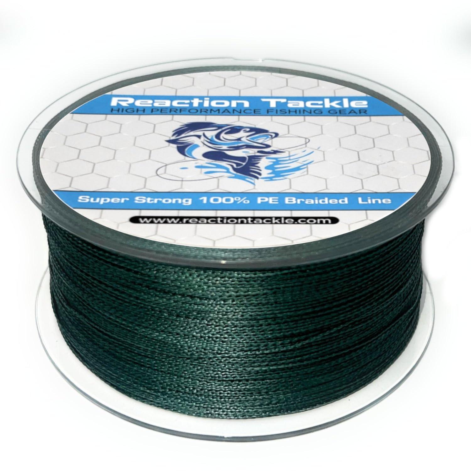 Reaction Tackle Braided Fishing Line Moss Green 50LB 1000yd