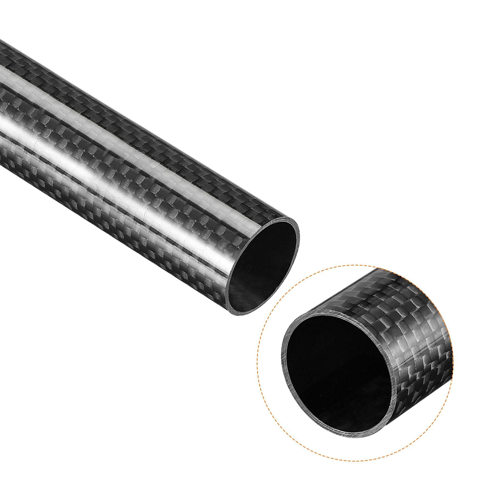 sourcing map Carbon Fiber Tube 20x18x500mm for RC Airplane Quadcopter Black Tube 3K Roll Wrapped Glossy Surface 8