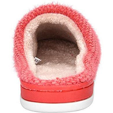 JEESA Womens Mens House Slippers Warm Fur Plush Womens Mules Slipper Cozy Moose Indoor Bedroom Slippers Outdoor Non-slip Home Shoes Red UK 6/7 4