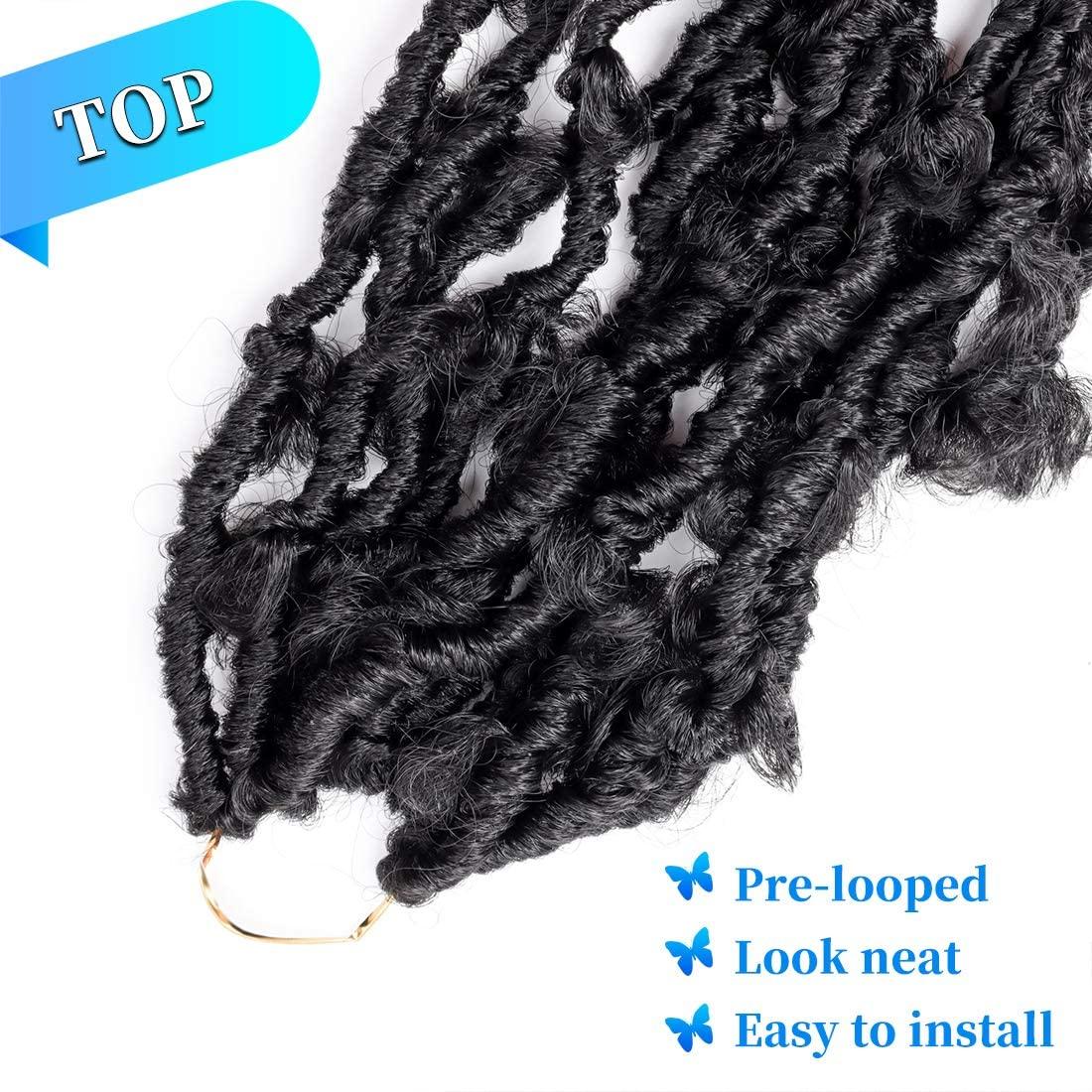 36 Inch Butterfly Locs Crochet Hair 3 Packs Long Faux Locs Crochet Braids Pre looped Distressed Butterfly Soft Locs Crochet Dreadlocks Synthetic Hair Extensions (36 Inch （pack of 3）, 350#) 3