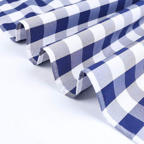 Zdada 60x102-Inch (1.5m x 2.6m) Navy Blue and White Check Tablecloth Plaid Polyester Table Cover Gingham Fabric Check Table Cloth Linen 4