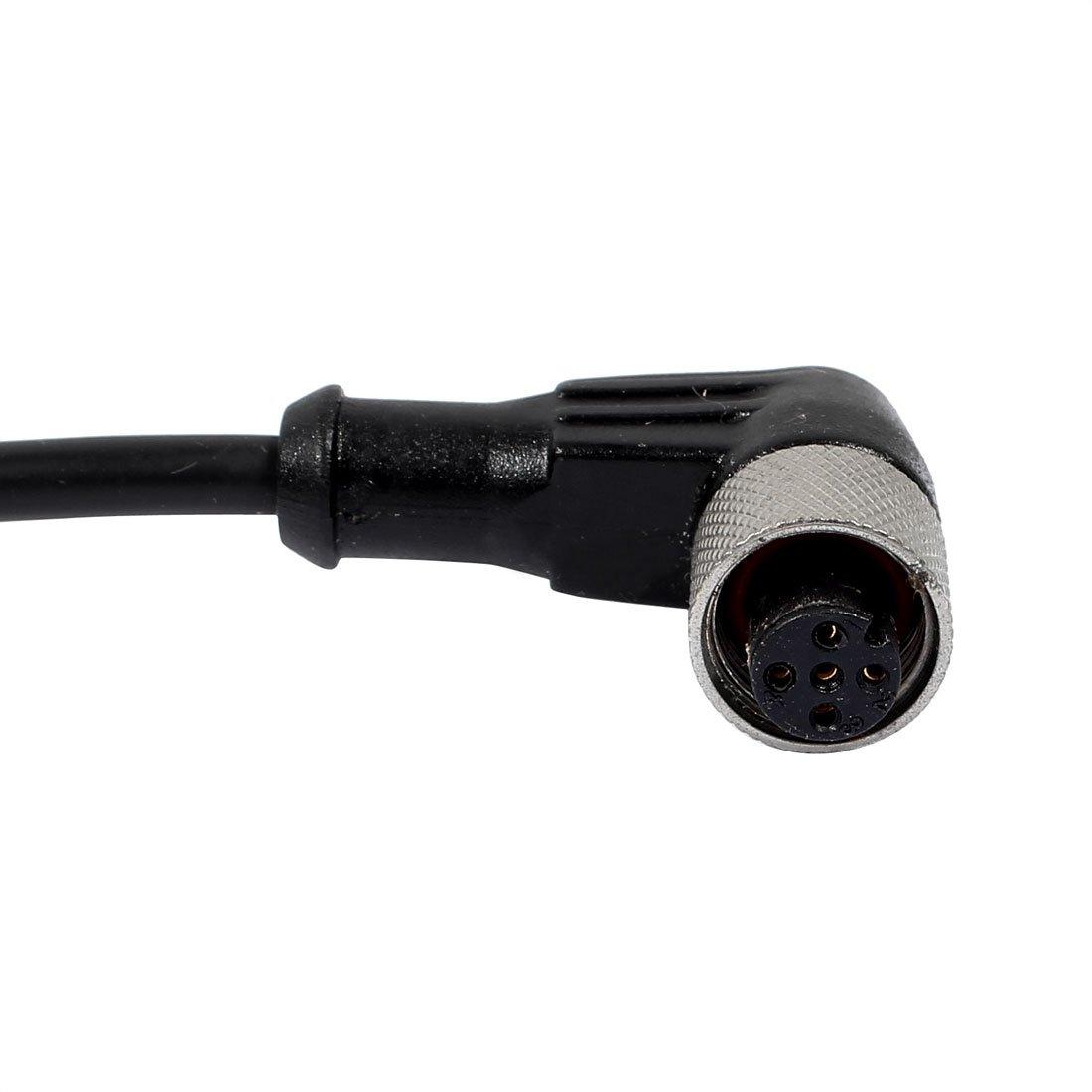 sourcing map uxcellM12 Bend Female 5 Pins Connector Aviation Socket Electrical Cable 5M 5