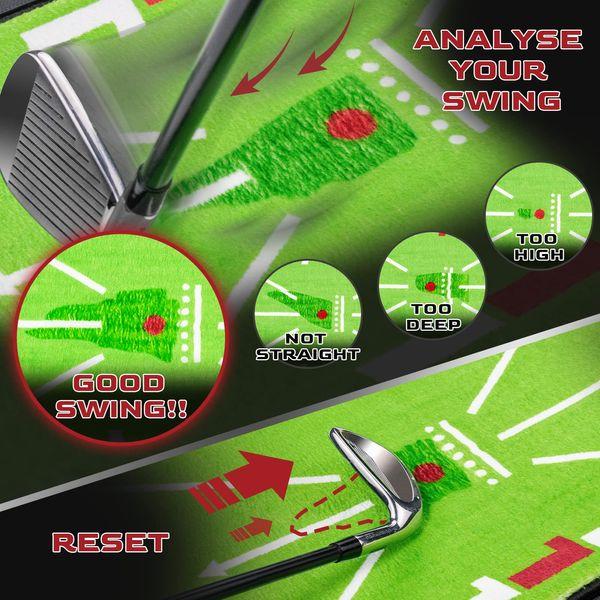 SAPLIZE Replaceable 3-in-1 Golf Hitting Mat with Heavy Duty Base, 13" x 17" Tri-Turf (Impact Mat/Fairway/Rough) for Hitting, Chipping, Putting and Tracing Swing Path Golf Practice Mat 3