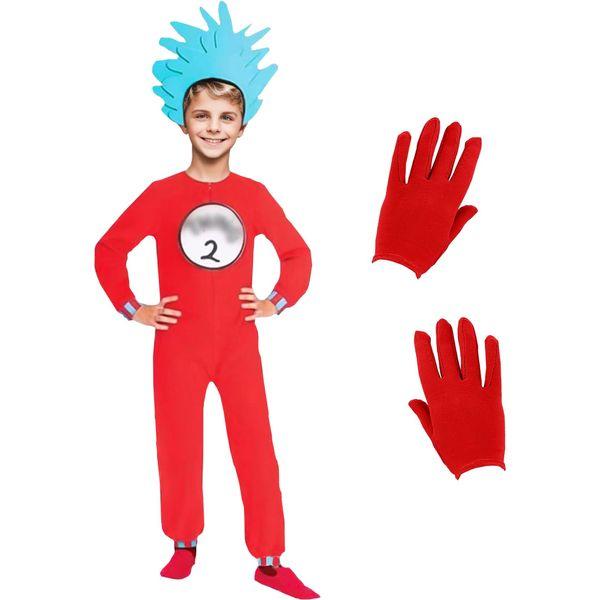 Maryparty Thing 1 and Thing 2 Costume for Boys and Girls World Book Day Costume for Kids (Style-2, S)