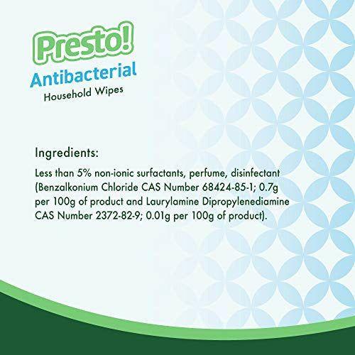 Amazon Brand - Presto! Biodegradable Antibacterial Household Multipurpose Wipes, Pack of 252 wipes (42 wipes x 6 packs) 4