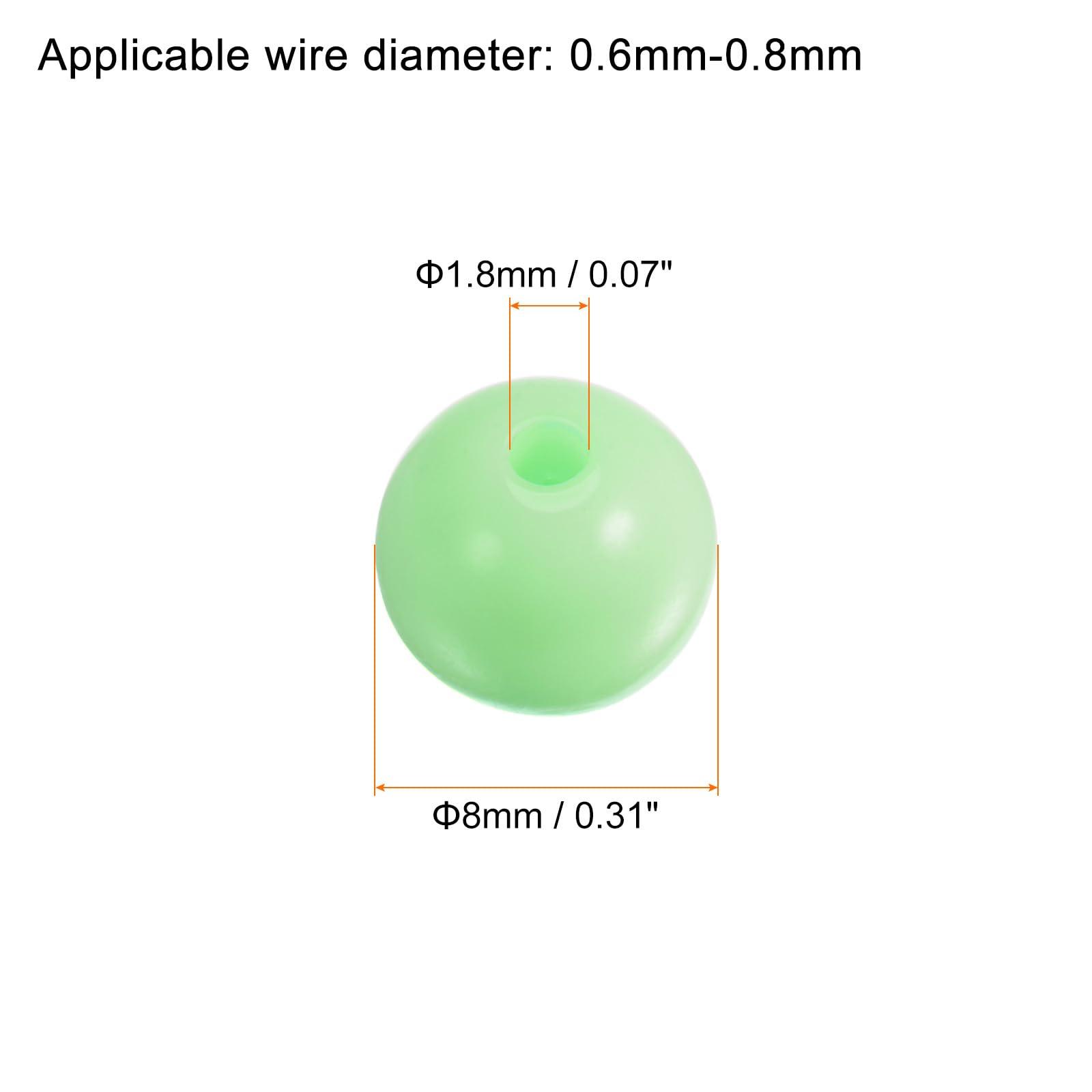 sourcing map 1700pcs Acrylic Round Beads 8mm Loose Bubble Craft Bead Assorted Candy Color for DIY Bracelet Earring Necklace Jewelry Making, Bright Green 1