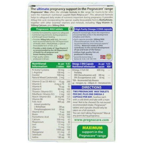 Vitabiotics Pregnacare Max Tablet Plus Omega 3 84 Capsules 2