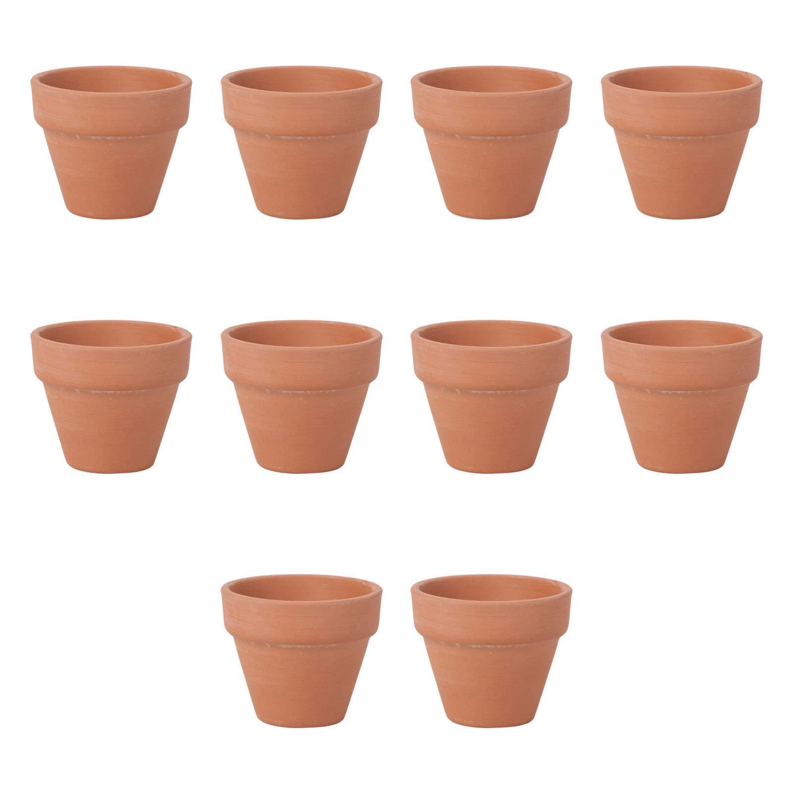 Happyyami 10pcs 4. 5x4cm Small Mini Terracotta Pot Red Pottery Nursery Pot Cactus Flower Pots Succulent Planter Pot with Drainage Hole for Gardening Garden Balcony