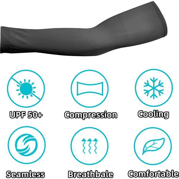 Tongcamo Face Coverings with Arm Sleeves for Men Women, Sun UV Protection Neck Gaiter Mask Bandana Cooling Compression Sleeve for Work Baseball Cycling, Black 3