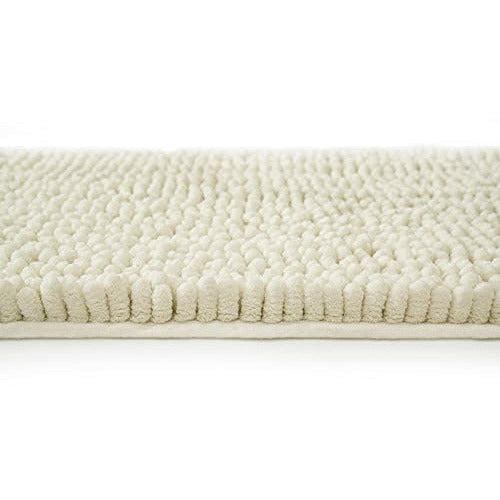 MIULEE Non Slip Bath Mat Microfiber Chenille with High Absorbent Hydroscopicity Bathroom Rugs Super Soft Cozy and Shaggy Soft Rugs for Bathtub, Shower and Bathroom White 50 x 80 cm 3