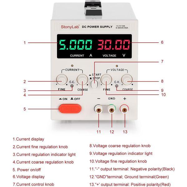 stonylab Digital DC Power Supply, 30V/5A Adjustable Single Output Switch Mode Regulated DC Power Supply for Bench Test Laboratory Research 1