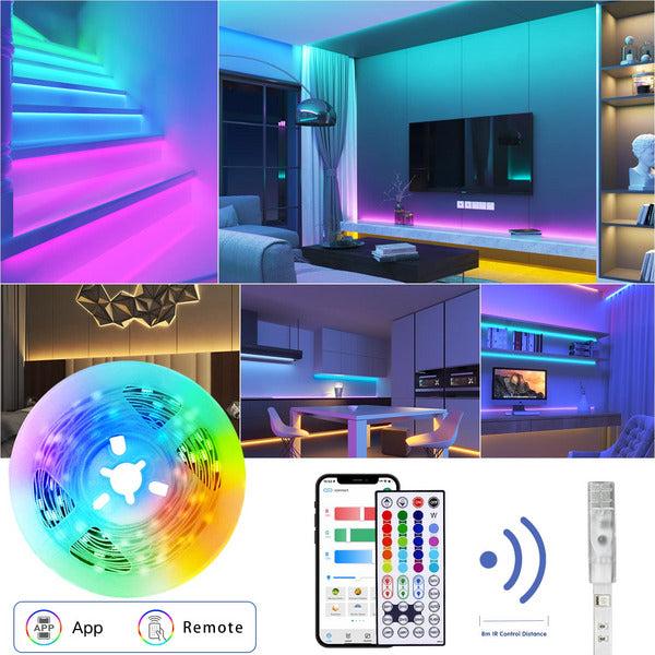 MYPLUS Bluetooth LED Strips Lights 20M, RGB Lights Strip with 44-Key Remote and APP Control Colour Changing, Safety 24V Power Supply SMD 5050 Mood Light for Decoration Room,Kitchen,Home,Bar and Party 2