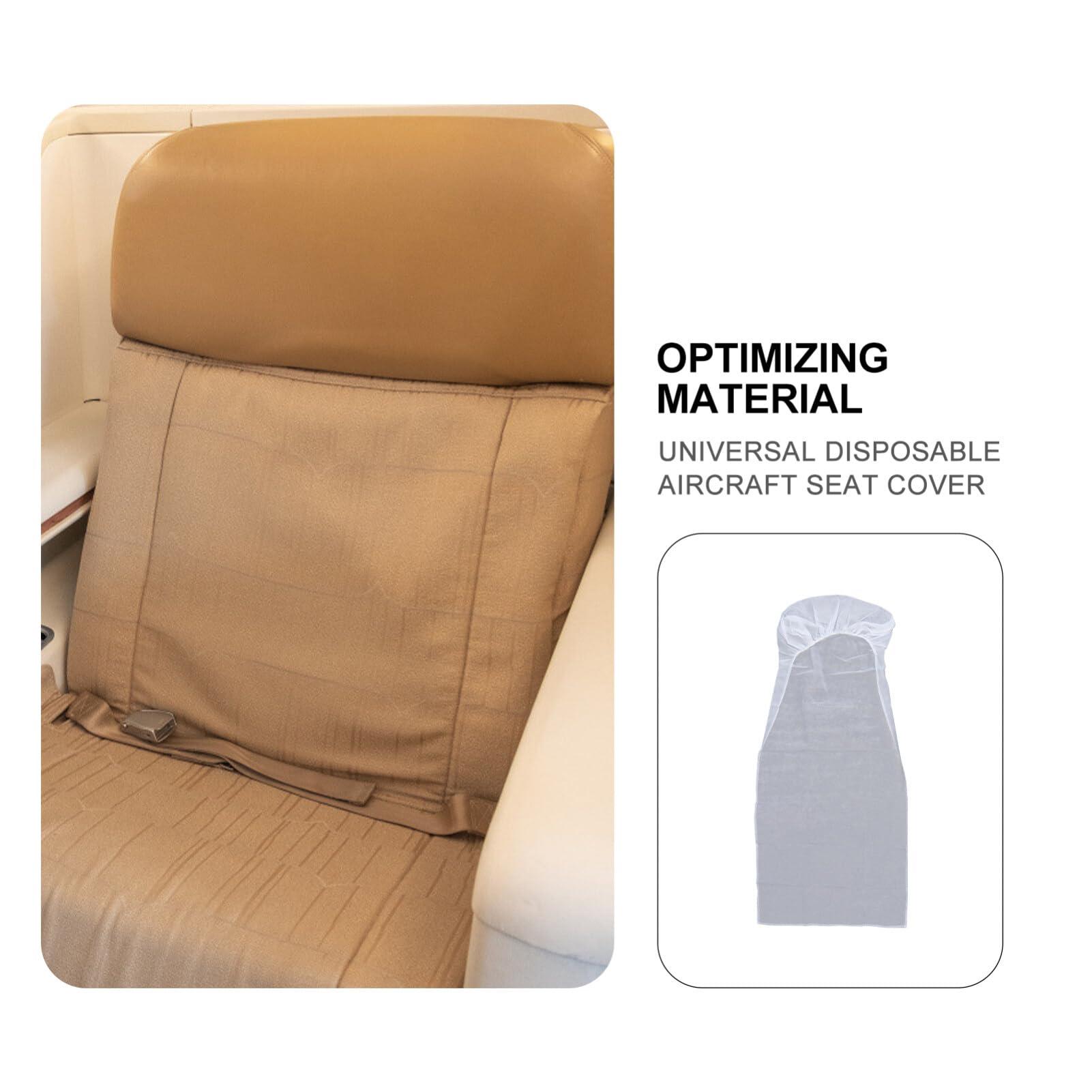 iplusmile 5Pcs Airplane Seat Covers Disposable Seat Covers Non- woven Safety Protection Cushion Cover Case for Train Bus Office Movie Theatre Ride- Share Car White 3