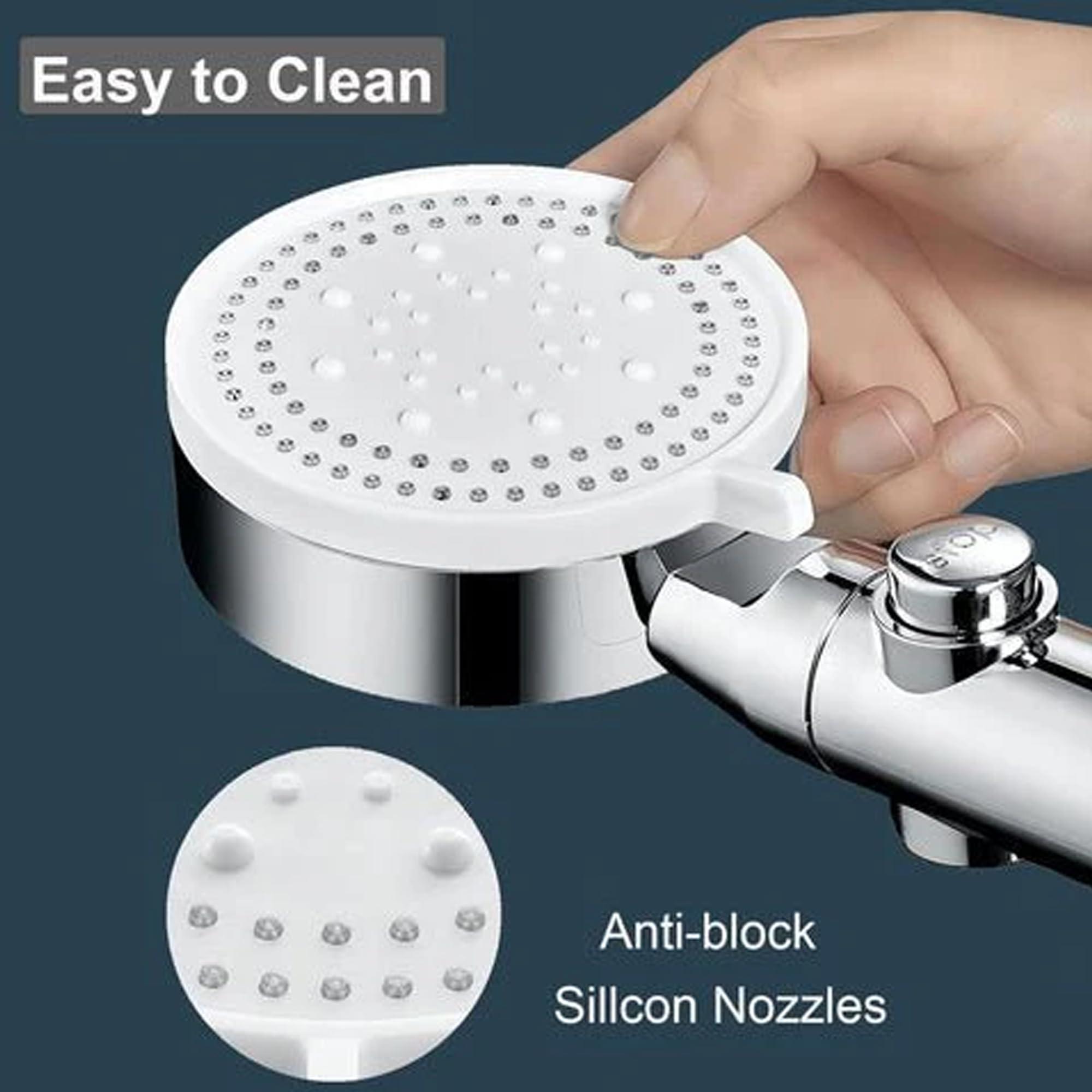 Showery® Water Saving Shower Head with 5 Spray Settings with Eco Stop Button for Black (Non-Electric Showers Only) 4