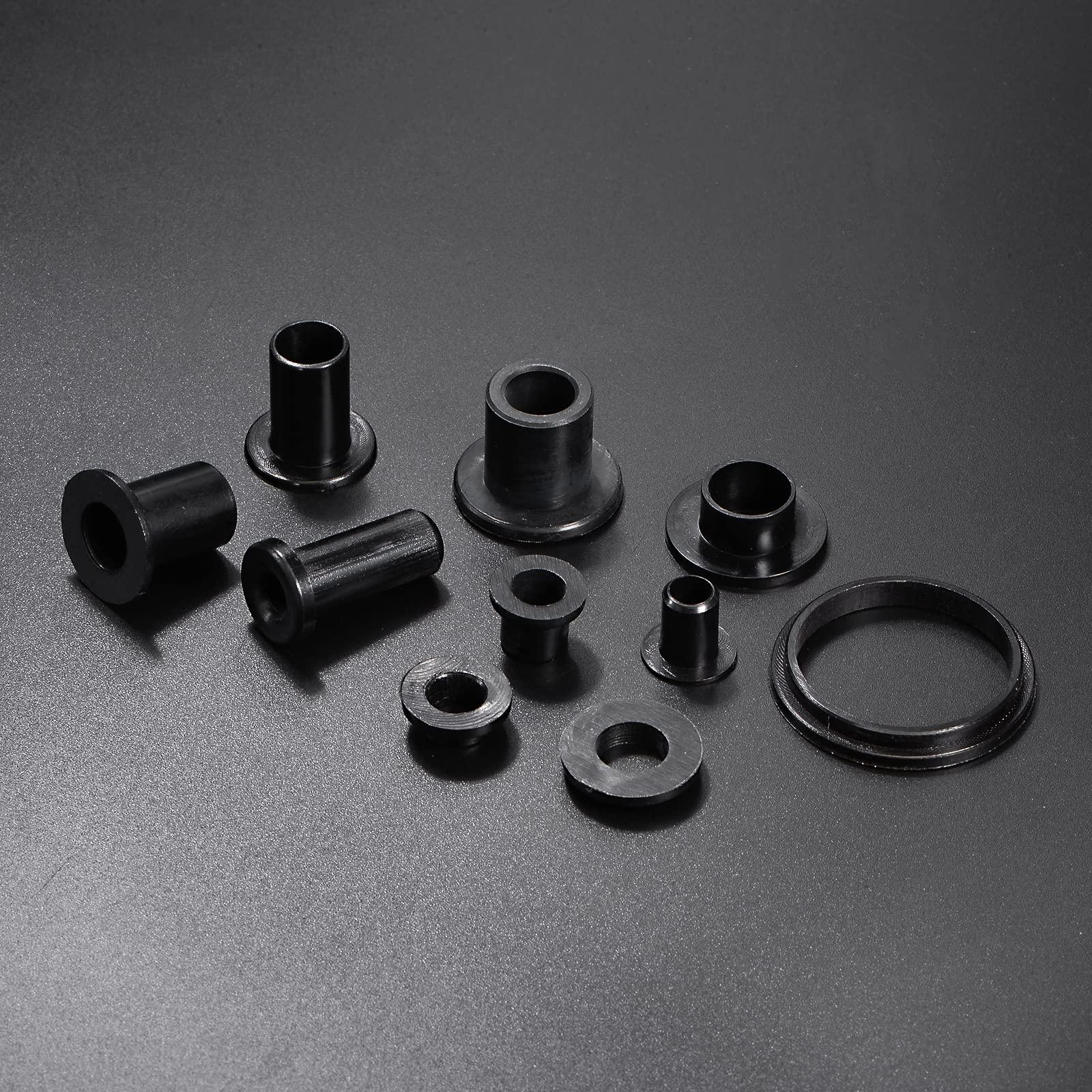 sourcing map 4pcs Flanged Sleeve Bearings 31.3mm Bore 34.1mm OD 4.8mm Length Nylon Bushings for Shaft, Black 4