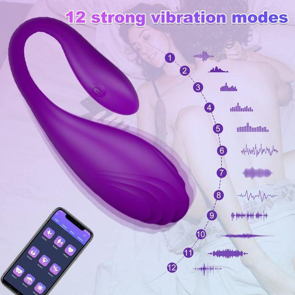 APP Control Love Egg Vibrator, XOPLAY Vibrating Bullet Vibe for Women Couples Adult Sex Toys, Waterproof & Rechargeable G spot Clitoral Stimulator (Purple) 2