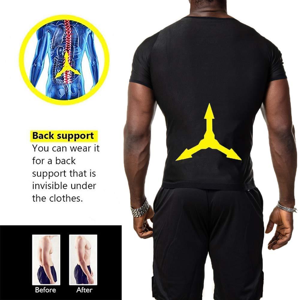 Mens Sweat Sauna Shirt Workout Training Body Shaper Waist Trainer Zipper Vest for Weight Loss 3