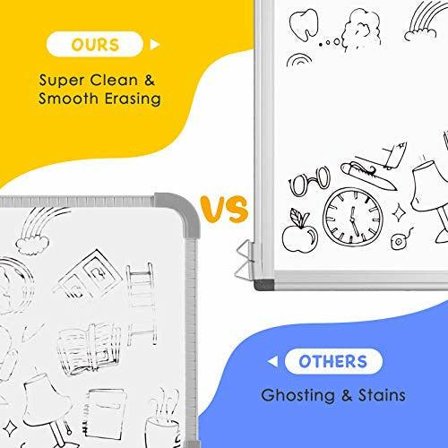 Whiteboard for Wall 38 x 30cm, ARCOBIS Small Dry Erase Board Magnetic Double Side Hanging Board Lightweight for Kids Student Drawing Homeschooling Home Office - Silver 3