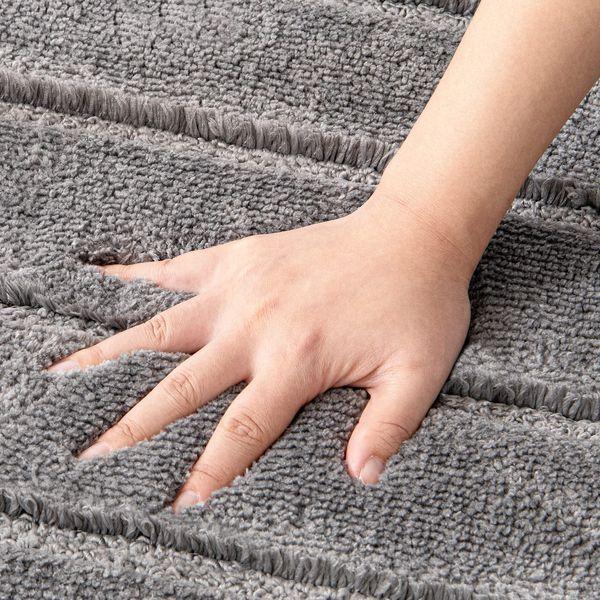 MIULEE Bath Mats Non-slip Shower Mat Rugs Soft and Absorbent Bathroom Mat Washable Carpet Machine Washable Bathroom Rug Suitable for Bath, Shower and Toilet 50x80 CM Sliver Grey 3