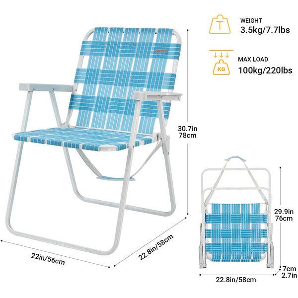 #WEJOY Beach Chair Folding Lightweight Portable Garden Chairs Strong Stabile High Back Beach/Camping Deck Chairâ¦ 2