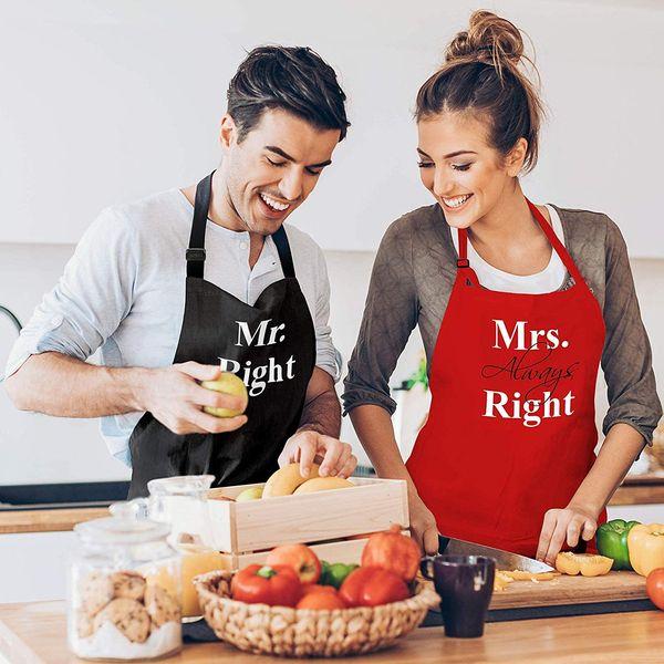 Prazoli Products Mr Mrs Apron Set - Engagement Gifts, Wedding & Bridal Shower Gifts for Couple - Saucy & Spicy 1