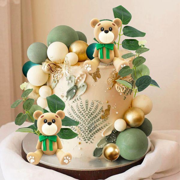 JeVenis Baby Shower Cake Decoration Teddy Bear Cake Topper Gender Reveal Cake Decoration Bear Baby Shower Party Supplies Teddy Bear Decoration 2