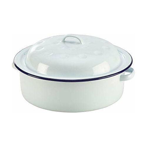 Barmans BYX0B0A6289 Enamel Roaster with Lid, White, 20cm 2