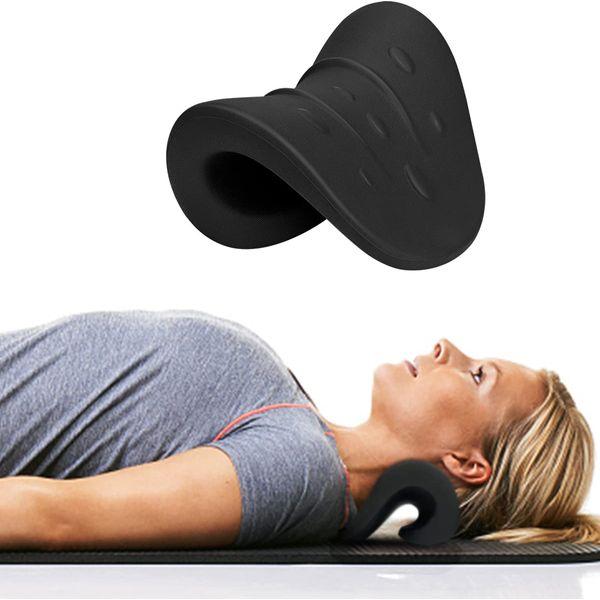 HONGJING Neck Stretcher for Neck and Shoulder Relaxation, Neck Cloud - Cervical Traction Device for Neck Pain Relief and Spine Alignment (Black)