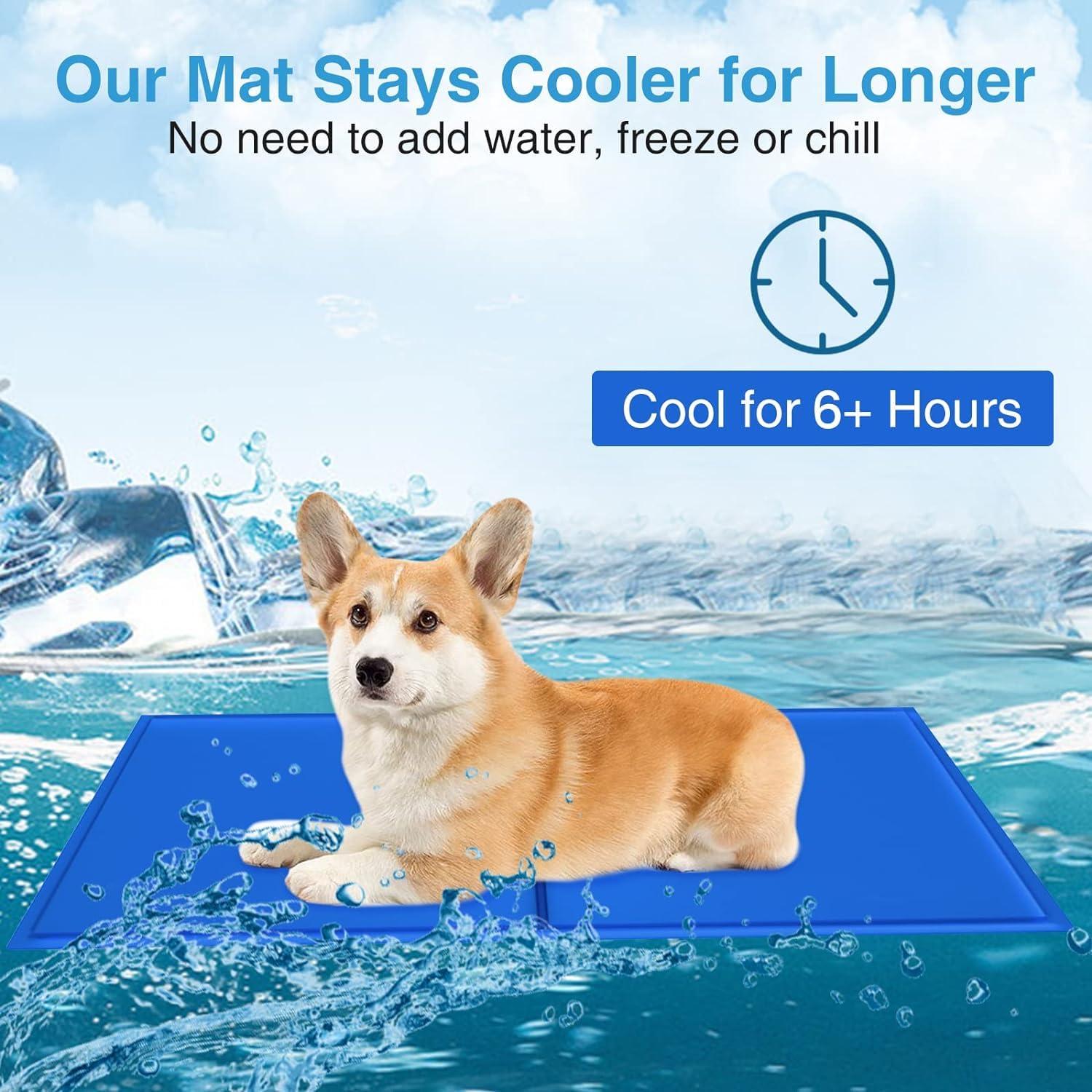 OKPOW Dog Cooling Mats Medium - 50*65cm Cool Pad Bed Pet Gel Self Cooling Cold Cooler Mattress for Small Medium Large Dogs Cats - Non-Toxic Pets Summer Sleeping Mattress for People Human Adults Sofas 2