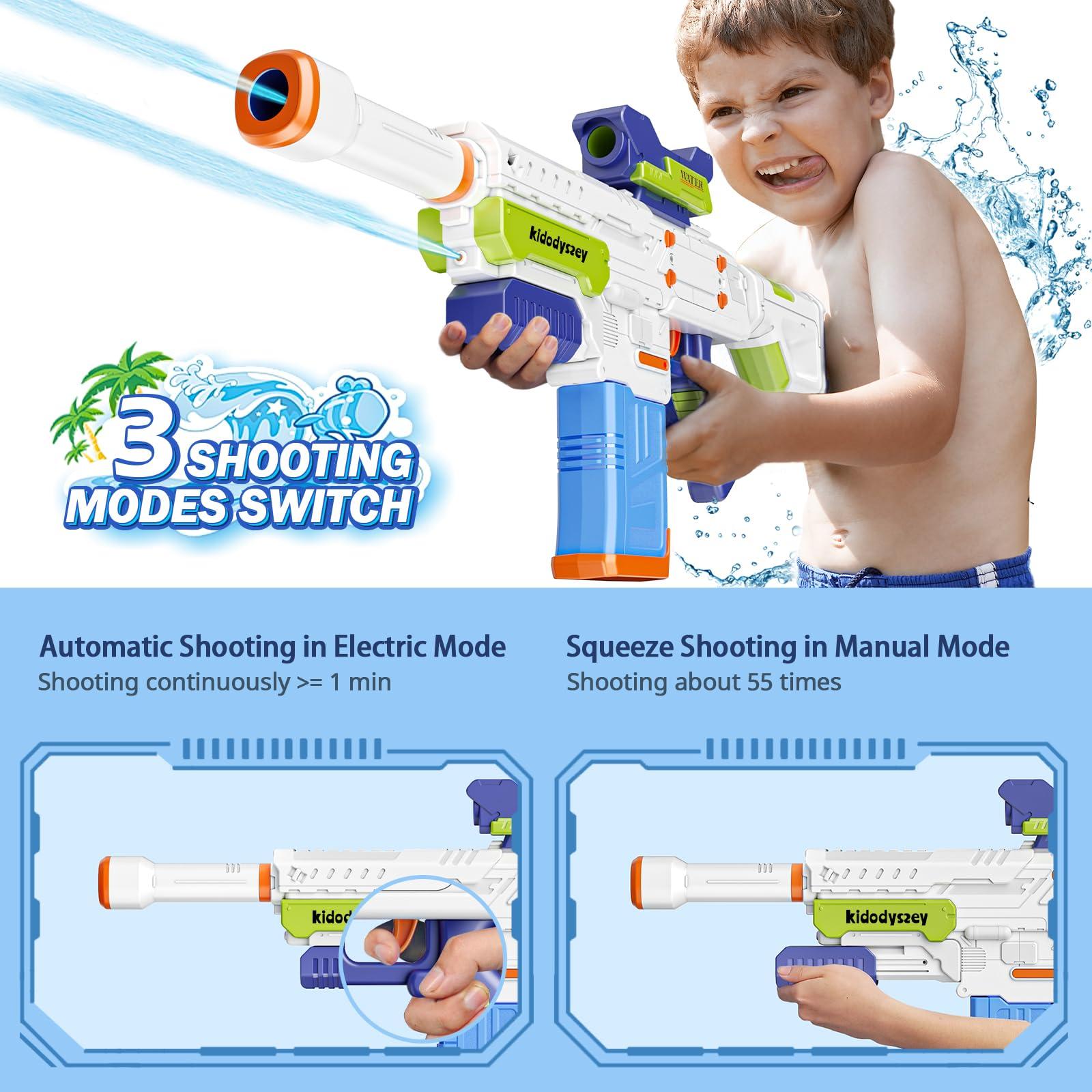 Kid Odyssey Electric Water Gun, Rechargeable Water Squirt Blaster for Adults Kids with 500ML Capacity/Unlimited Water Supply with Hose, Long Shooting Range Up 32ft, Ideal for Outdoor Beach Pool 1