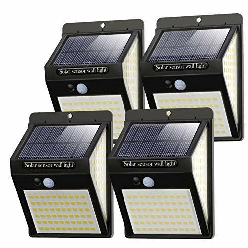 [4 Pack] 140LED Solar Security Lights Outdoor, Litogo Solar Motion Sensor Lights 270ÂºWide Angle Waterproof Solar Powered Durable Wall Lights Outside 3 Modes for Garden Fence Door Yard Garage Pathway 0