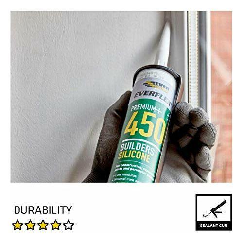 Everbuild Everflex 450 Premium+ Builders Silicone Sealant, Black, 300 ml 4