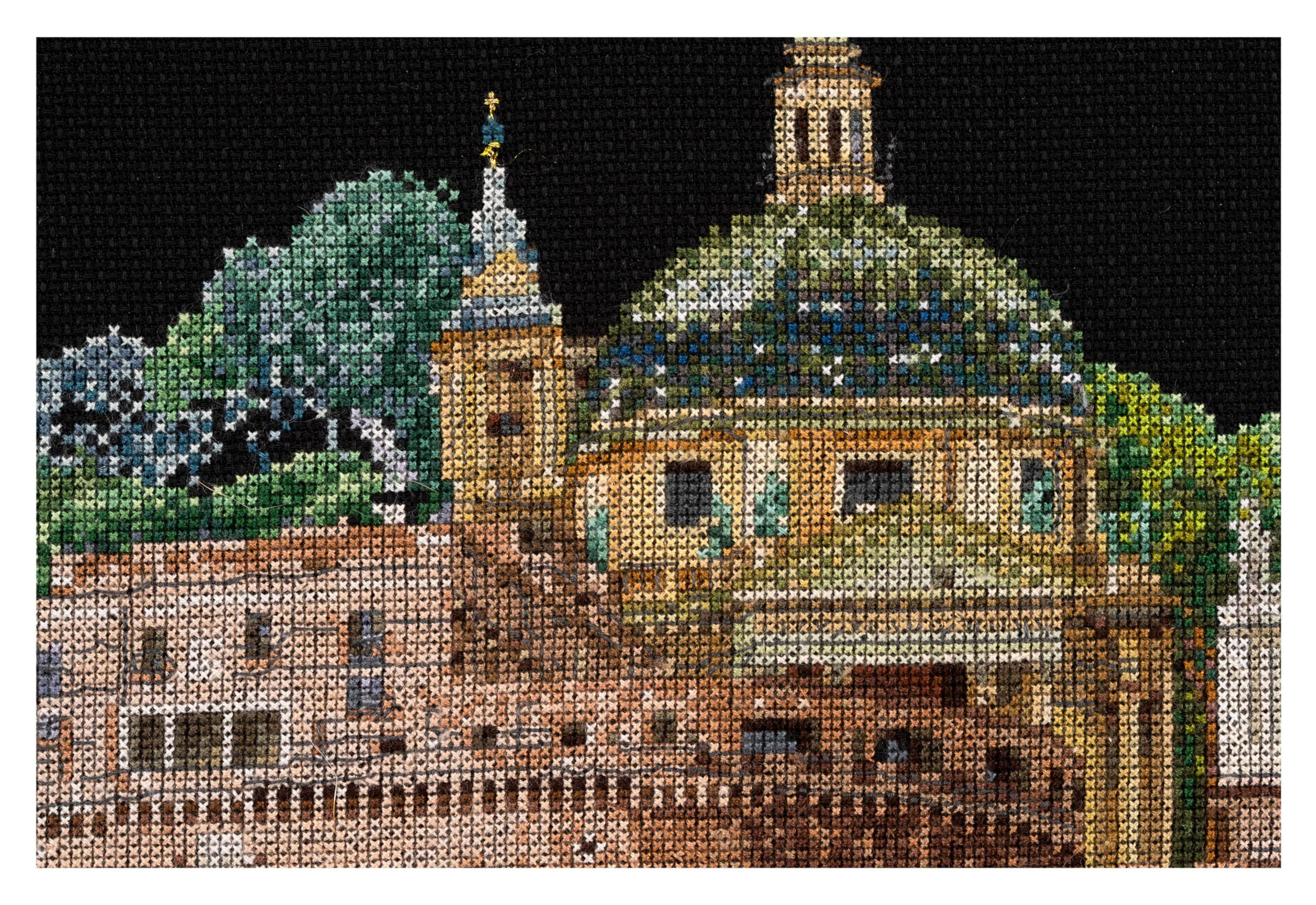 Thea Gouverneur - Counted Cross Stitch Kit - Rome Italy - Aida Black - 18 Count - Embroidery Kit for Adults - DMC Embroidery Threads and Other Cross Stitch Supplies Included - 499.05 6