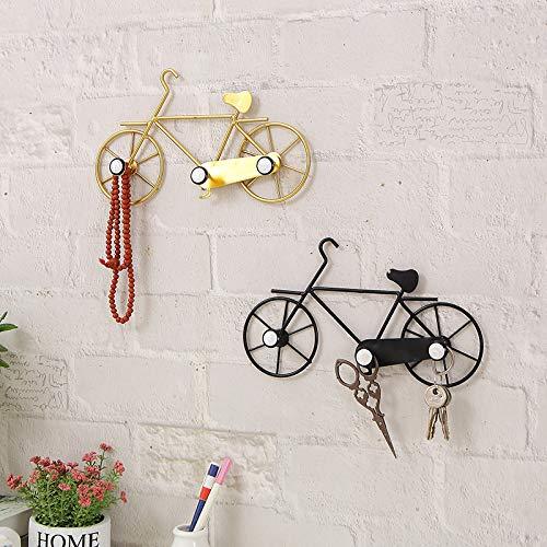 Hosoncovy Iron Art Metal Bicycle Wall Decor Wall Ornament Metal Bike Wall Hanging Wall Decorative Bicycle with Hooks for Home Decoration (Black) 4