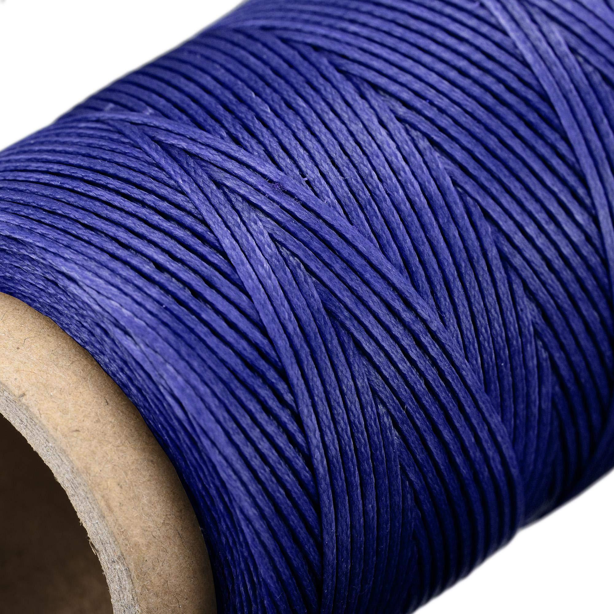 sourcing map Leather Sewing Thread 186 Yards 210D/1mm Polyester Waxed Cord for Manual Sewing, Dark Blue 4