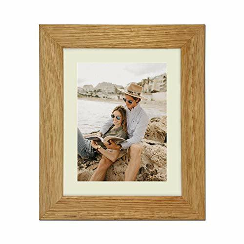 Tailored Frames|99|Real Solid Natural Oak Wooden Picture Frame with Antique Mount, Frame 50 x 40 cm for 40 x 30 cm Picture to Wall Hang UK 0