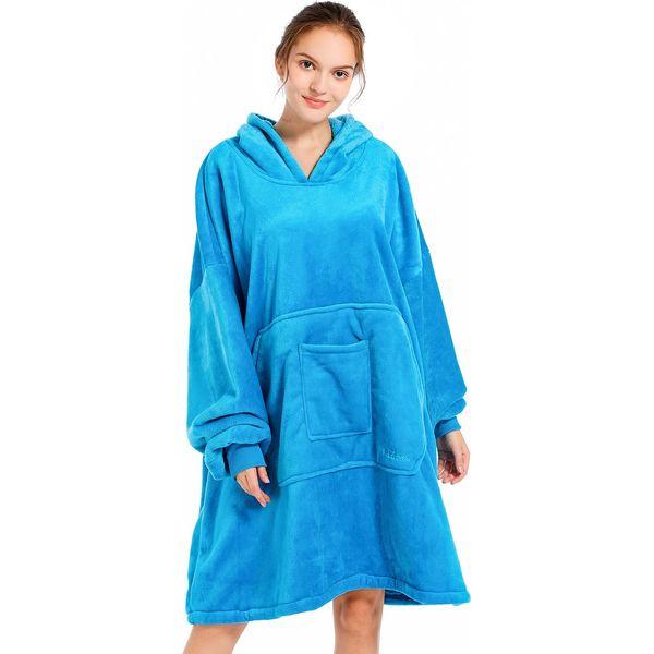 REDESS Blanket Hoodie Sweatshirt, Wearable Blanket Oversized Sherpa with Sleeves and Giant Pocket, Cozy Hoodie Warm for Adult Kids 0
