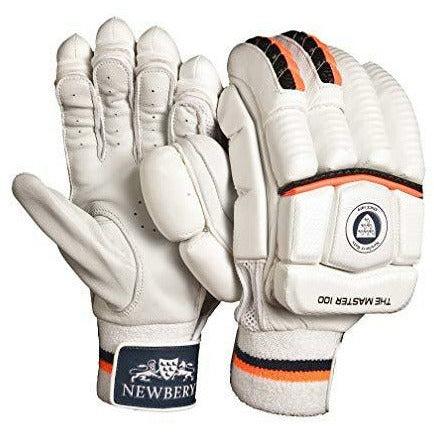 Newbery Cricket Unisex-Youth Master 100 Batting Gloves, White/Orange, Small Senior 0
