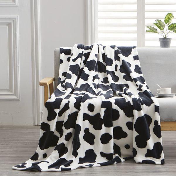 MAST DOO Cow Blanket Cuddly Blanket Black White Soft Fleece Blanket Fluffy Cow Spots Blanket Couch Blanket Sofa Blanket Gift for Cow Lovers, 60x80 Inch
