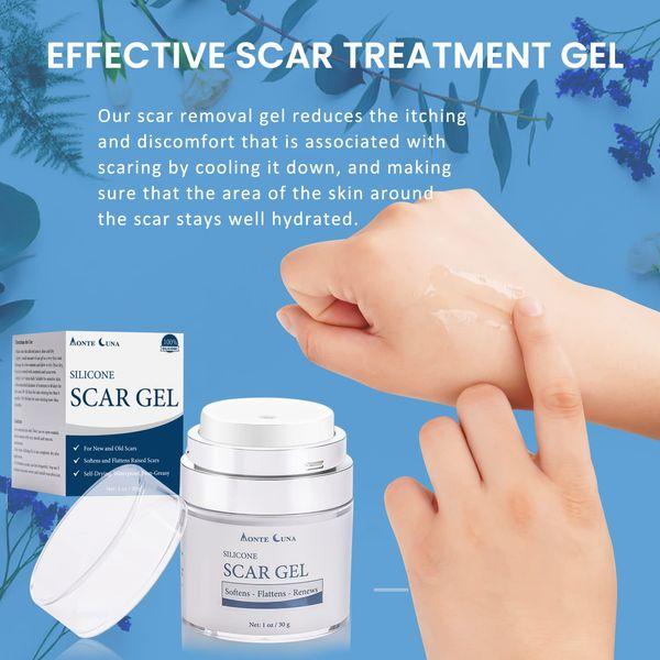 MONTE LUNA Scar Cream, Silicone Scar Gel - Scar Removal and Treatment Cream for Keloids, C-Section, Burn, Surgery, Acne - Physician Formulated Silicone Without Water. Effective for Old and New Scar 3